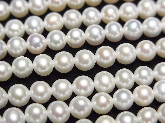 Fresh Water Pearl AAA- White Semi Round-Potato 4.5-5mm 1strand beads (approx. 15inch/37cm)