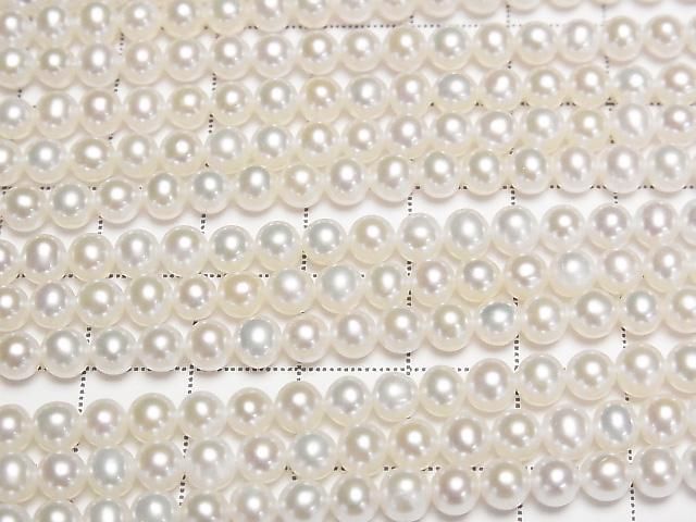 Fresh Water Pearl AAA- White Semi Round-Potato 4.5-5mm 1strand beads (approx. 15inch/37cm)
