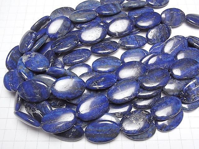 Lapislazuli AA+ Oval 30x20mm half or 1strand beads (aprx.13inch/32cm)