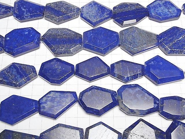 Lapislazuli AA+ Flat Faceted Nugget half or 1strand beads (aprx.12inch/30cm)
