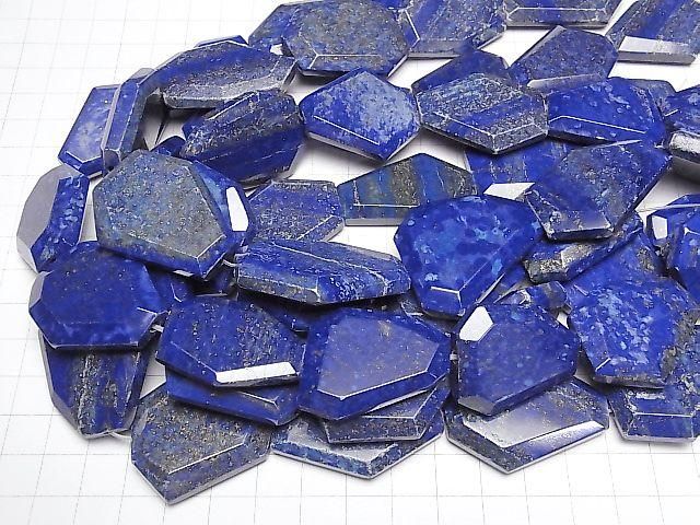 Lapislazuli AA+ Flat Faceted Nugget half or 1strand beads (aprx.12inch/30cm)