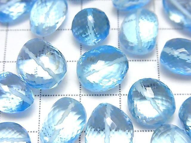 High Quality Sky Blue Topaz AAA Faceted Nugget 3pcs