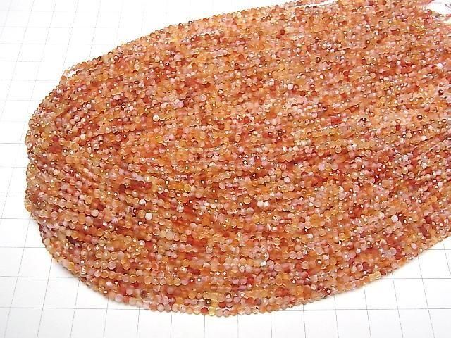 Carnelian, Sardonyx AAA- Faceted Round 2.5mm 1strand beads (aprx.15inch/37cm)High Quality!