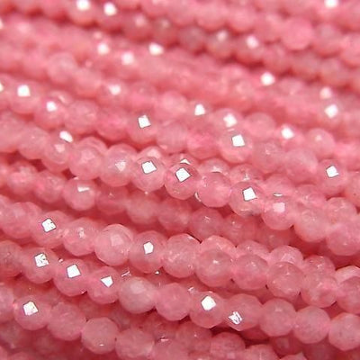 Rhodonite Impériale AA++ Facettée Ronde 2.5mm 1 fil (environ 15 pouces/37 cm) Haute Qualité !