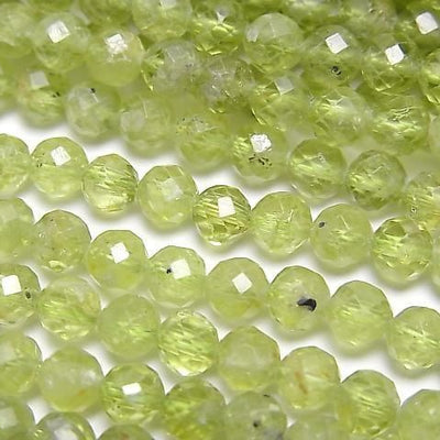 Peridot AA++ facettierte runde 4mm 1Strang-Perlen (ca. 15 Zoll/37 cm) Hochwertig!
