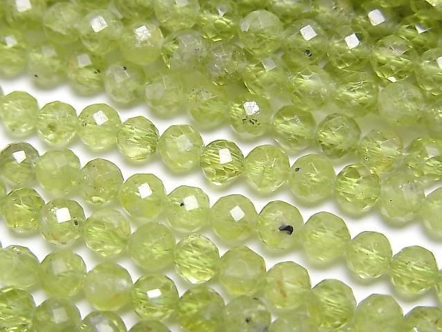 Peridot AA++ Faceted Round 4mm 1strand beads (aprx.15inch/37cm)High Quality!