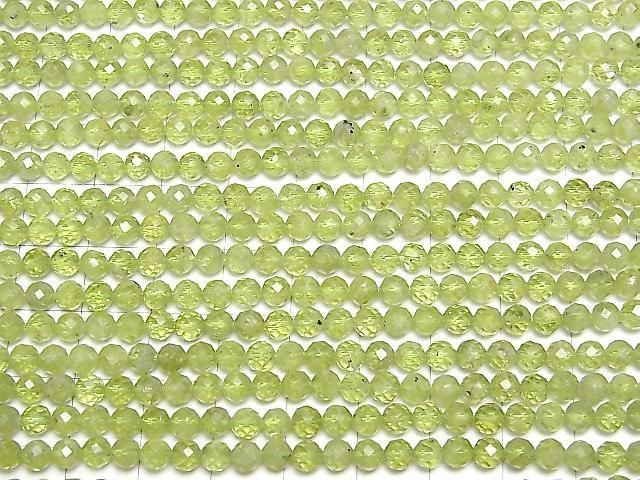 Peridot AA++ Faceted Round 4mm 1strand beads (aprx.15inch/37cm)High Quality!