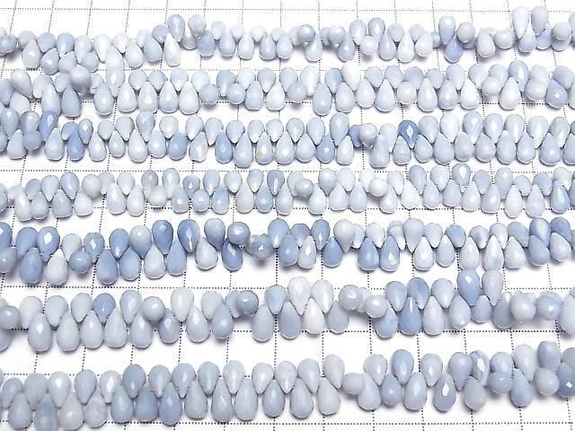 Blue Opal AA++ Drop Faceted Briolette [Size S] half or 1strand beads (approx. 6 inches/16 cm)
