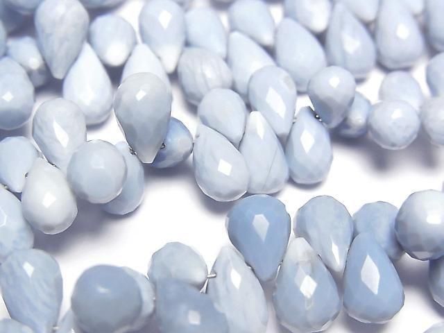 Blue Opal AA++ Drop Faceted Briolette [Size M] half or 1strand beads (approx. 6 inches/16 cm)