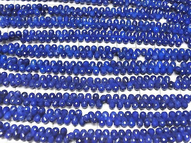 High Quality Lapislazuli AAA Drop Faceted Briolette 4x3x3mm half or 1strand beads (aprx.6inch/14cm)