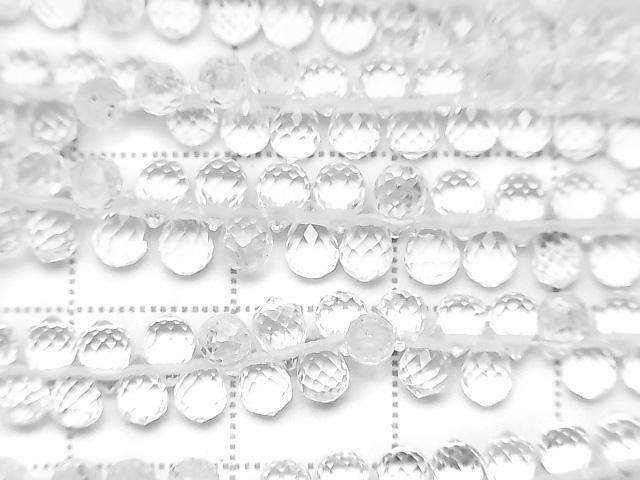 High Quality Crystal AAA Drop Faceted Briolette 4x3x3mm half or 1strand beads (approx. 6 inches/14 cm)
