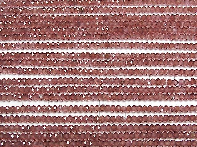 Champagne Garnet AAA Faceted Button Rondelle 3x3x2mm 1strand beads (approx. 15inch/37cm) High Quality!