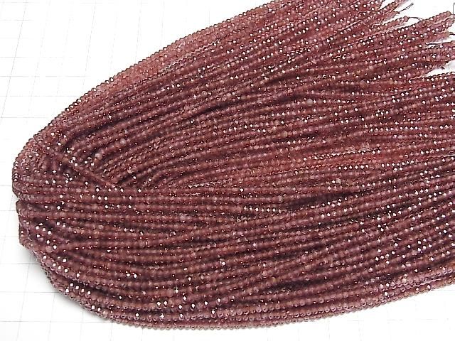 Champagne Garnet AAA Faceted Button Rondelle 3x3x2mm 1strand beads (approx. 15inch/37cm) High Quality!