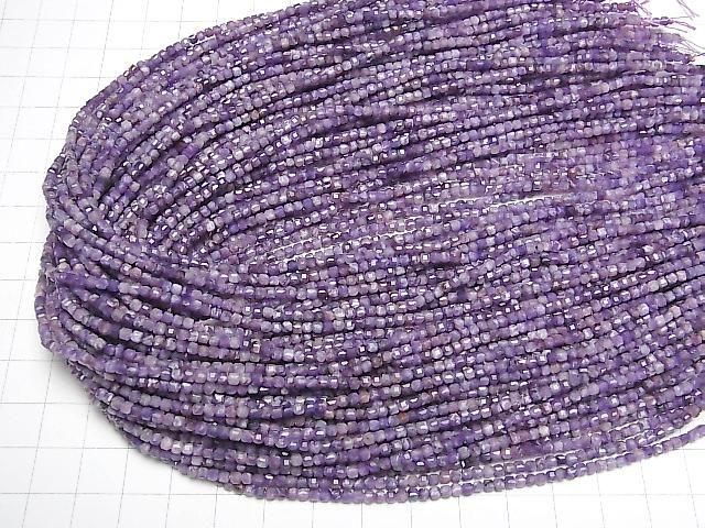 Charoite AA++ Cube Shape 2x2x2mm half or 1strand beads (aprx.15inch/38cm)High Quality!