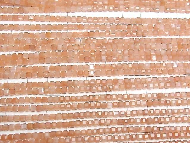 Orange Moonstone AAA- Cube Shape 3x3x3mm 1strand beads (approx. 15inch/37cm) High Quality!