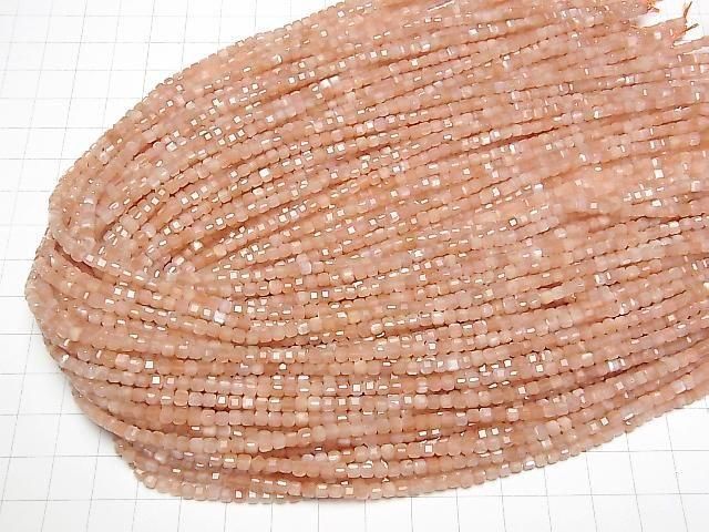 Orange Moonstone AAA- Cube Shape 3x3x3mm 1strand beads (approx. 15inch/37cm) High Quality!