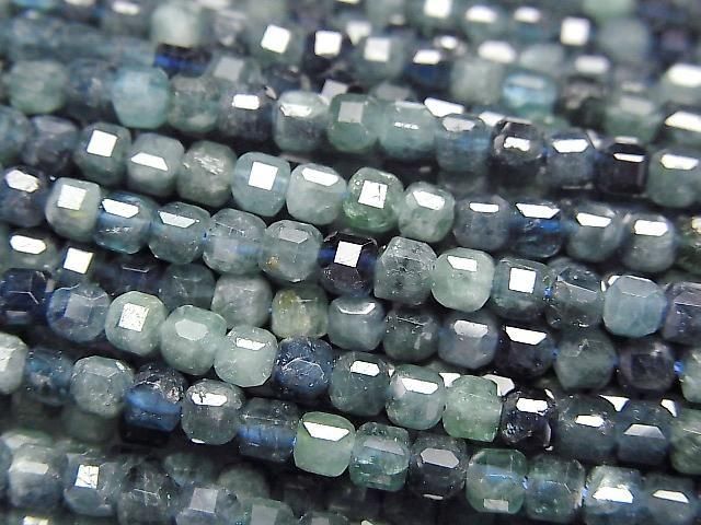 Indigolite Tourmaline AA++ Cube Shape 3x3x3mm half or 1strand beads (approx. 15inch/37cm) High Quality!