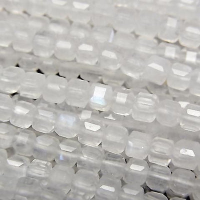 Königsblauer Mondstein AA++ Würfelform 3x3x3mm 1 Strang Perlen (ca. 15 Zoll/37 cm) Hochwertig!