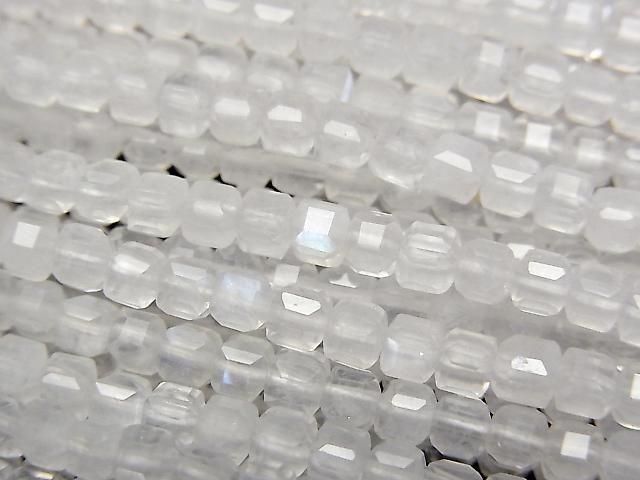 Royal Blue Moonstone AA++ Cube Shape 3x3x3mm 1strand beads (approx. 15inch/37cm) High Quality!