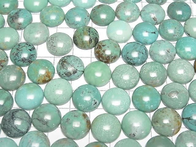 Turquoise AA++ Round Cabochon 15x15mm [Green] 2pcs