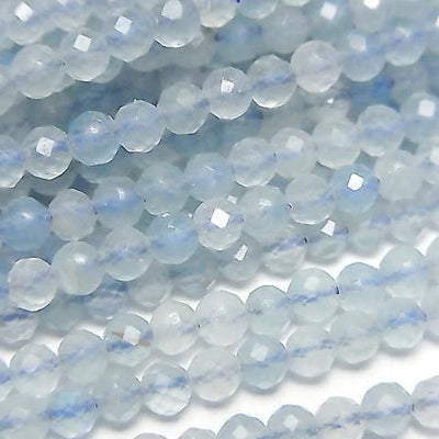 Natürlicher blauer Calcit AA++ facettierte Runde 3mm 1Strang Perlen (ca. 15 Zoll/36 cm) Hochwertig!