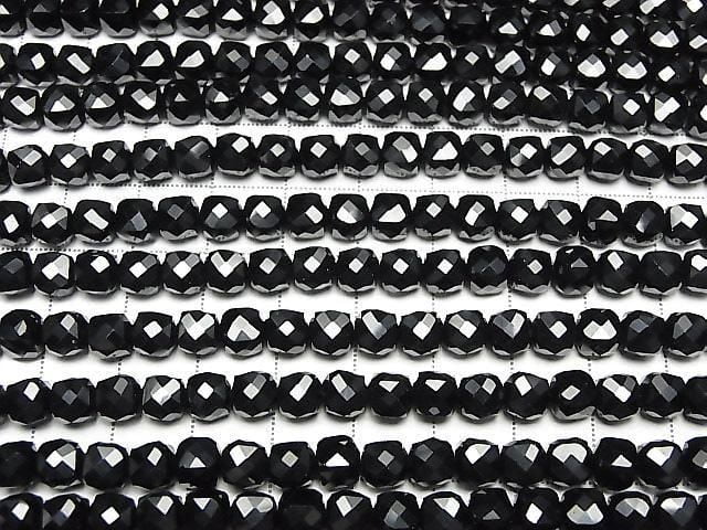 High Quality Black Spinel AAA Cube Shape 6x6x6mm half or 1strand beads (aprx.15inch/36cm)High Quality!