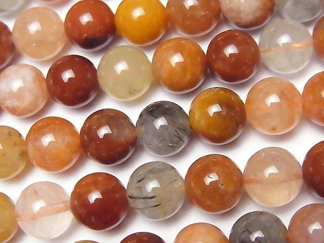 Multicolor Rutilated Quartz AAA- Round 8.5mm 1strand beads (aprx.15inch/36cm)