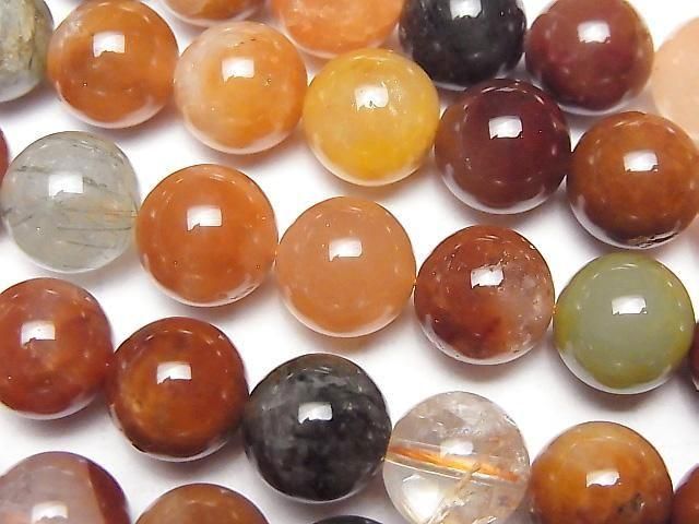 Multicolor Rutilated Quartz AAA- Round 10.5mm half or 1strand beads (aprx.15inch/36cm)