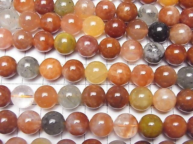 Multicolor Rutilated Quartz AAA- Round 10.5mm half or 1strand beads (aprx.15inch/36cm)