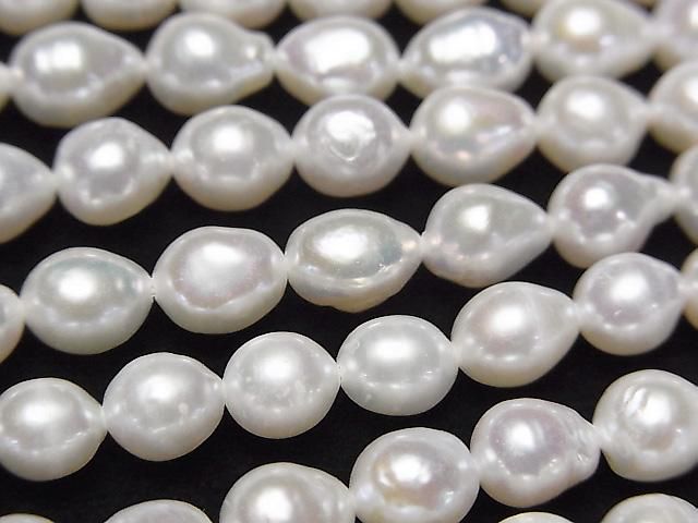 Fresh Water Pearl AA+ Rice Drop 7x6x6mm White 1strand beads (approx. 15inch/38cm)