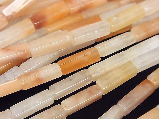 Orange Aventurine 4-Faceted Tube 13x4x4mm 1strand beads (approx. 14inch/35cm)