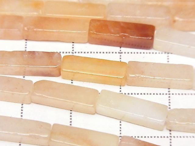 Orange Aventurine 4-Faceted Tube 13x4x4mm 1strand beads (approx. 14inch/35cm)