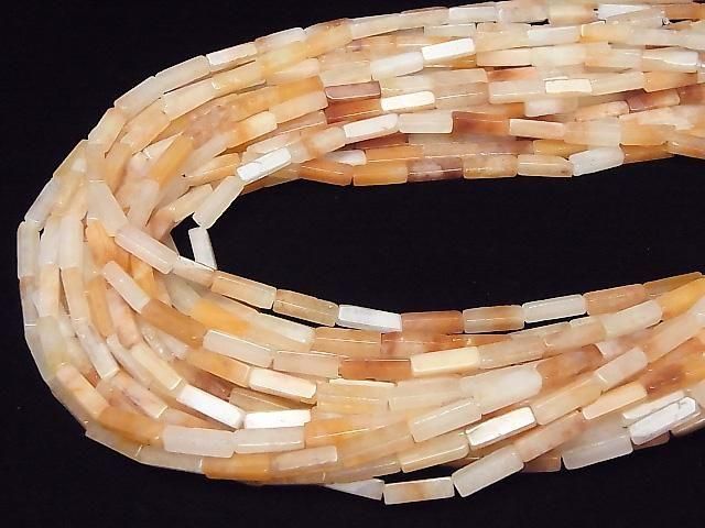 Orange Aventurine 4-Faceted Tube 13x4x4mm 1strand beads (approx. 14inch/35cm)