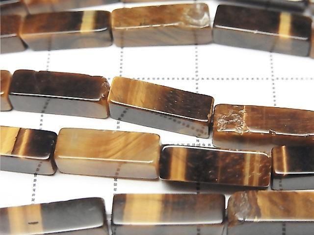 Yellow Tiger's Eye AA++ 4-Faceted Faceted Tube 13x4x4mm 1strand beads (approx. 14inch/35cm)