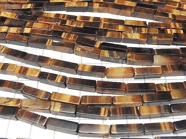 Yellow Tiger's Eye AA++ 4-Faceted Faceted Tube 13x4x4mm 1strand beads (approx. 14inch/35cm)