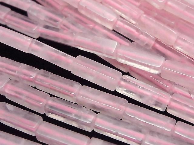 Rose Quartz AA++ 4Faceted Faceted Tube 13x4x4mm 1strand beads (aprx.15inch/36cm)