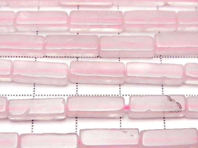 Rose Quartz AA++ 4Faceted Faceted Tube 13x4x4mm 1strand beads (aprx.15inch/36cm)