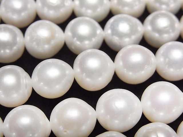 Fresh Water Pearl AA++ Semi Round 8-9mm White 1strand beads (approx. 15 inches/38 cm)