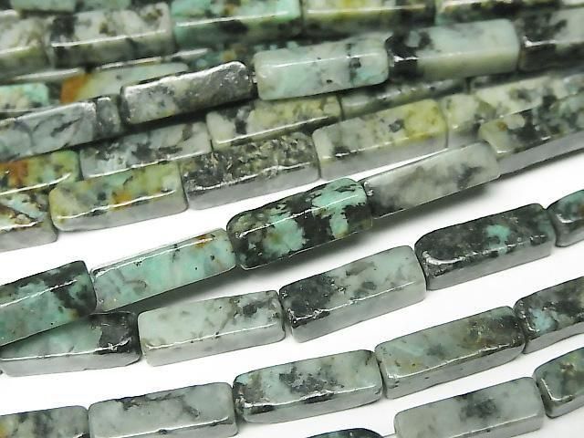 African Turquoise 4Faceted Faceted Tube 13x4x4mm 1strand beads (aprx.15inch/36cm)
