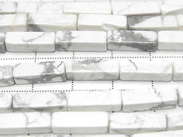 Howlite Magnesite 4Faceted Faceted Tube 13x4x4mm 1strand beads (aprx.15inch/36cm)