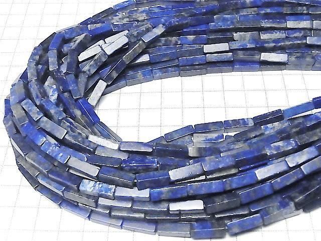 Lapislazuli AA+ 4Faceted Faceted Tube 13x4x4mm 1strand beads (aprx.15inch/36cm)