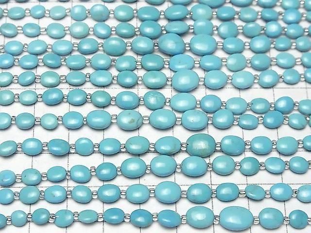 Kingman Turquoise AAA- Oval (Smooth) half or 1strand beads (aprx.7inch/18cm)