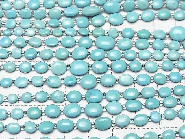 Kingman Turquoise AA++ Oval (Smooth) half or 1strand beads (aprx.7inch/18cm)
