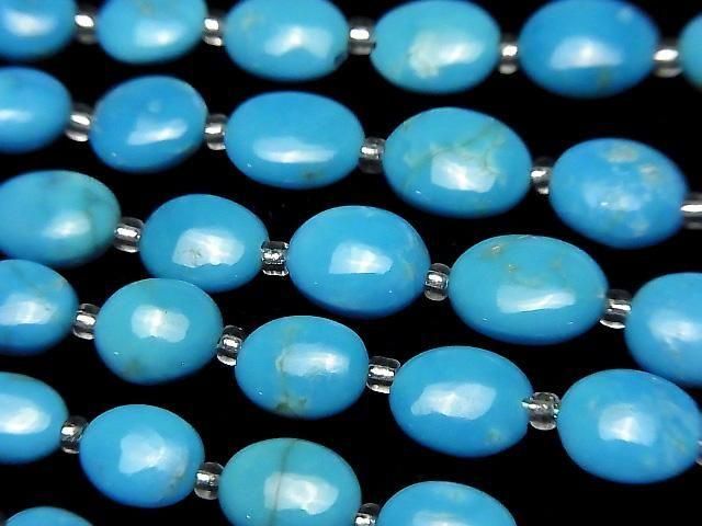 Kingman Turquoise AAA- Oval (Smooth) half or 1strand beads (aprx.7inch/18cm)