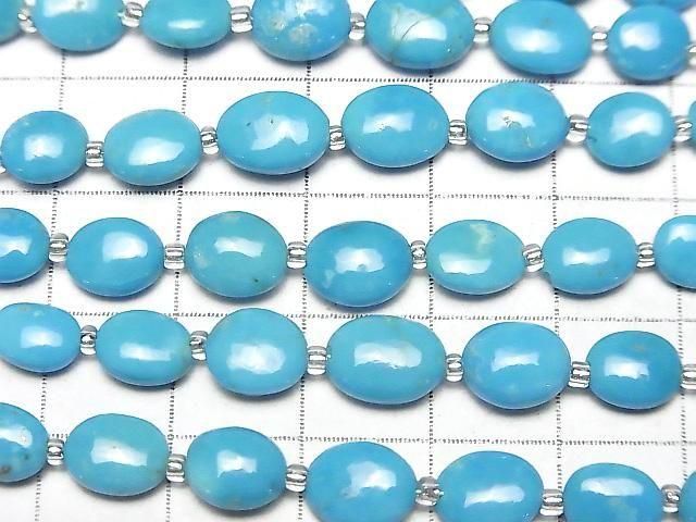 Kingman Turquoise AAA- Oval (Smooth) half or 1strand beads (aprx.7inch/18cm)