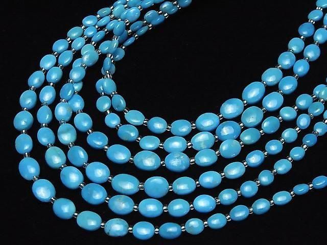 Kingman Turquoise AAA- Oval (Smooth) half or 1strand beads (aprx.7inch/18cm)