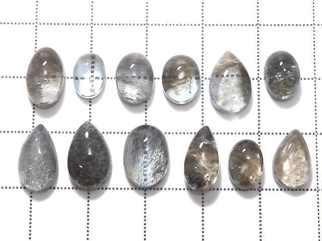 High Quality Aquamarine AAA- Cabochon Moss 12pcs Set NO.2 [One of a kind]