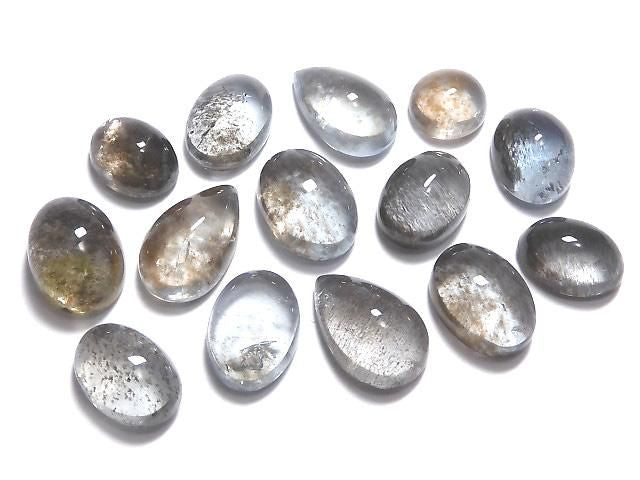 High Quality Aquamarine AAA- Cabochon Moss 14pcs Set NO.3 [One of a kind]
