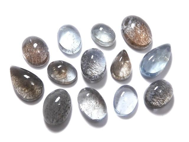High Quality Aquamarine AAA- Cabochon Moss 13pcs Set NO.4 [One of a kind]