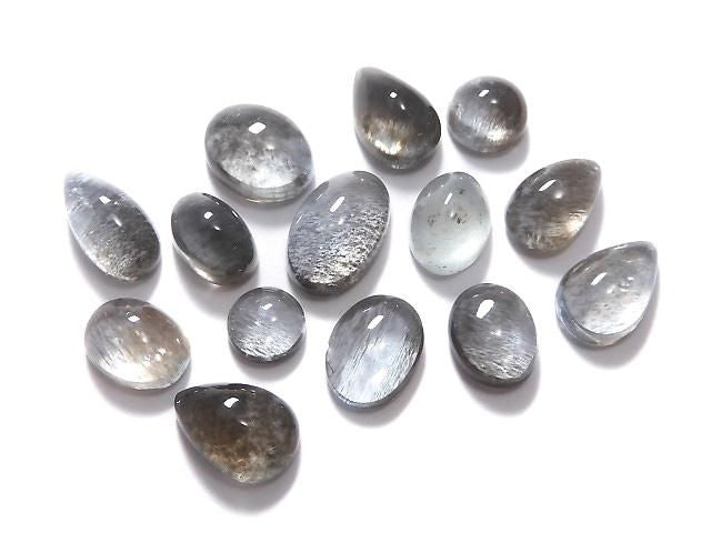 High Quality Aquamarine AAA- Cabochon Moss 14pcs Set NO.5 [One of a kind]